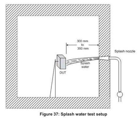 ISO 16750-4 Gambar 4 Kejutan Termal Dengan Splash Water Tester Peralatan Pengujian IP Uji Stainless Steel Diatur Untuk Splas