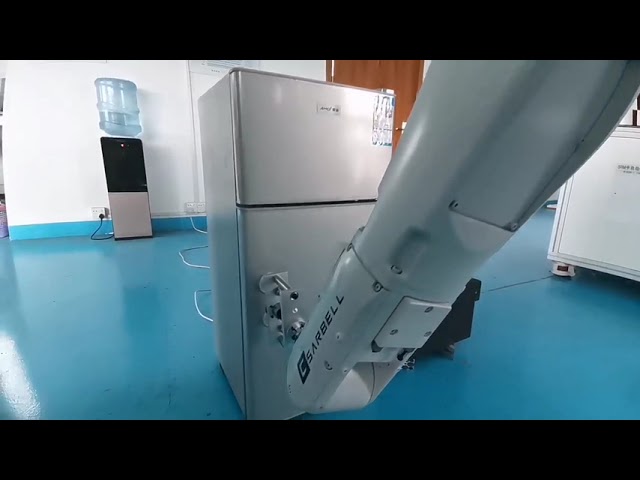 video perusahaan Tentang Robotic arm for refrigerator door durability test - continuously open and close