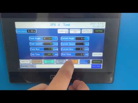 video perusahaan Tentang IEC 60529 IPX3/IPX4 oscillating tube with rotation table, control system and water tank